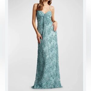 SHO Sleeveless Sweetheart Gown Sequin Ruffle SBUK22260L Ice Blue Size 12 NWT
